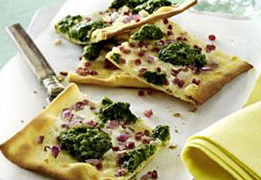 Spinat-Schinken-Flammkuchen