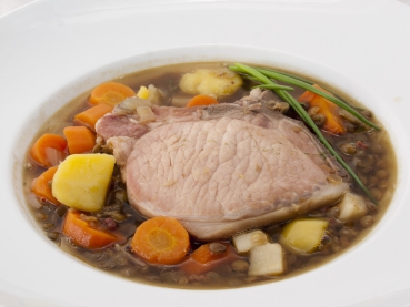 Linsensuppe mit Kasseler