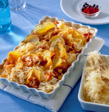 Sauerkrautauflauf mit Kassler