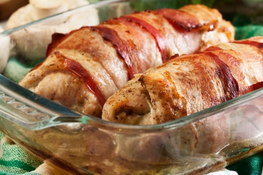 Geflügelroulade mit kleinen Schnittlauch-Knödeln