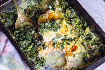 Lachs auf Spinat