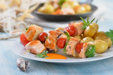 Fisch-Gemüse-Spieße