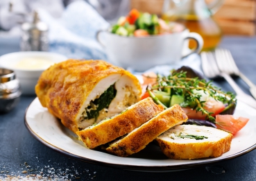 Spinathähnchen mit Tomaten und Reis