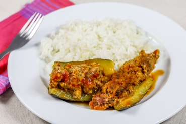 Gefüllte Reis-Zucchini