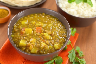 Putenbrust mit Kartoffel-Linsen-Curry