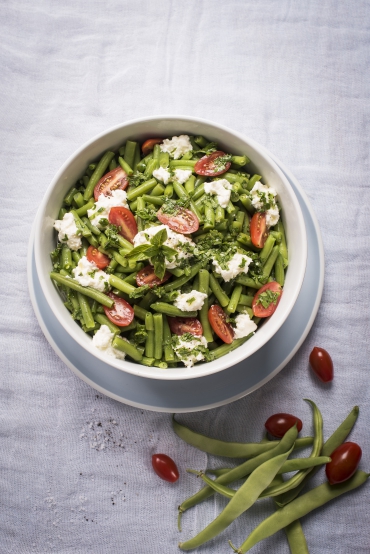 Bohnensalat mit Frischkäse