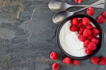 Himbeerspeise mit Protein