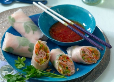 Thailändische Puten-Reispapier-Röllchen