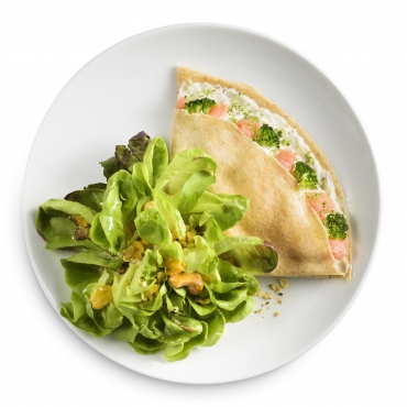 Dill-Crêpes mit Lachsfüllung