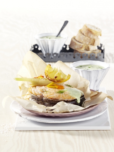 Fischpäckchen in Dillsauce