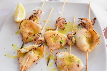 Gegrillte Tintenfischtuben