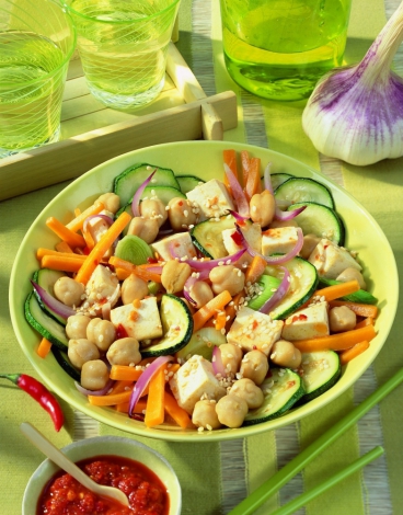 Gebratener Tofu mit Gemüse