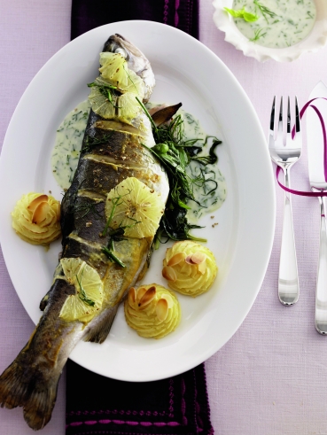 Kräuterforelle mit Herzoginkartoffeln