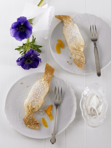Mini-Aprikosenstrudel mit Ahorncreme