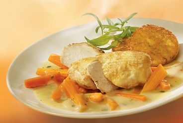 Cidre-Estragon-Sauce zu Hähnchenbrustfilet