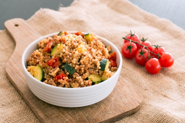 Couscous mit marinierten Zucchini