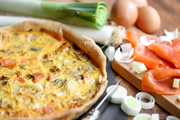 Pastete mit Räucherfisch und Lauch