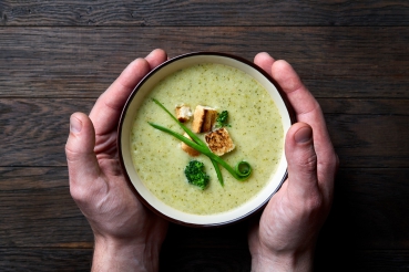Erbsensuppe mit Kokos