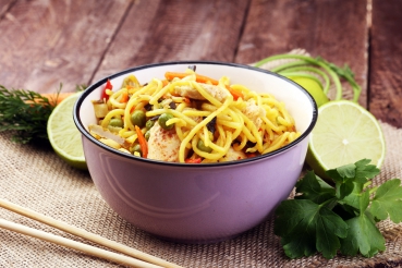 Bami Goreng mit Rindfleisch und Paprika