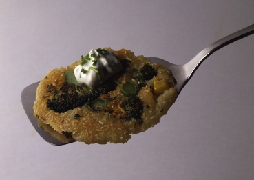Brokkoli-Puffer mit Quark