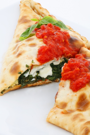 Calzone mit Spinatfüllung