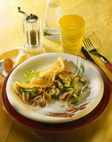 Champignon-Lauch-Pfannkuchen