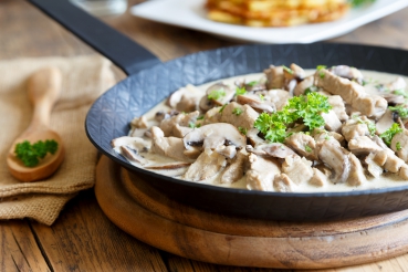 Champignonragout mit Hähnchenbrust