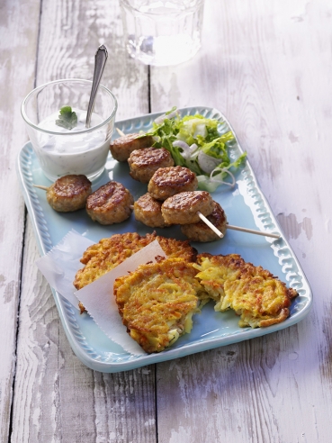Frikadellen mit Gemüse-Rösti