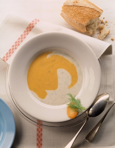 Edles Suppenduett mit Möhren und Fenchel