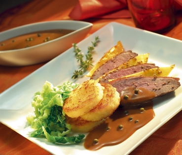 Entenbrustfilet mit Mango-Pfeffer-Soße