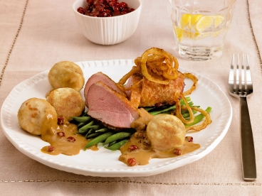 Entenbrustfilet mit Röstzwiebeln