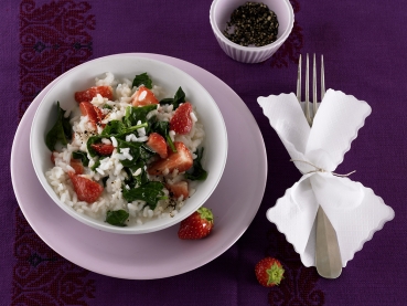 Erdbeer-Spinat-Risotto