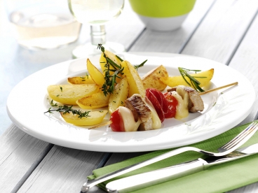 Filetspießchen mit Power-Pommes