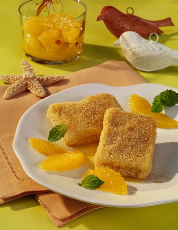 Gebratene Puddingschnitten