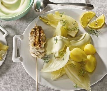 Gedünsteter Fenchel mit Zitronencremesauce