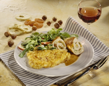 Gefüllte Hähnchenbrust mit Haselnussrösti