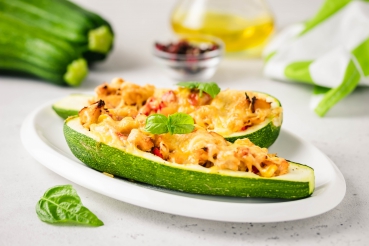 Gefüllte Zucchini aus dem Ofen