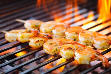 Gegrillte Garnelenspieße