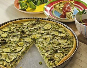 Gemüsekuchen mit Brunnenkresse
