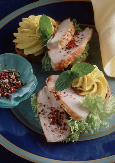 Hähnchen-Baguette mit Currycreme