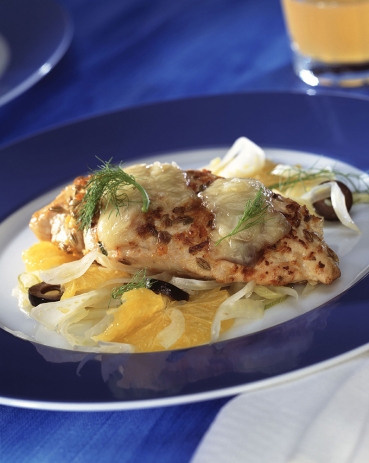 Hähnchenfilet auf Orangen-Fenchel