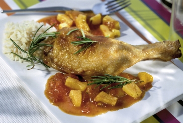 Hähnchenkeulen mit Ananas-Chili
