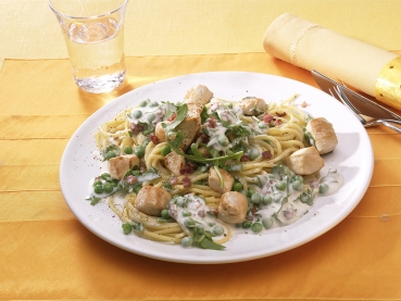 Hähnchen-Rucola-Spaghetti
