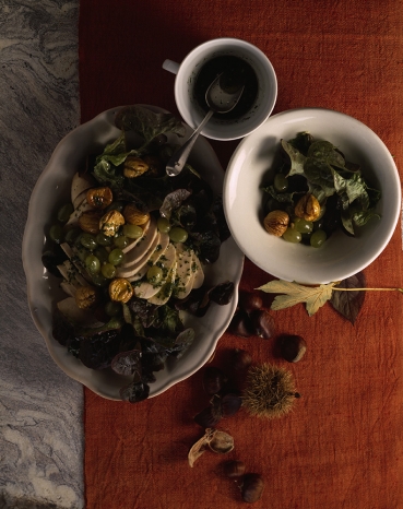 Herbstlicher Salat mit Kastanien