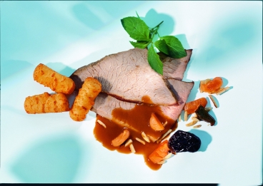 Kalbsbraten mit Backobst