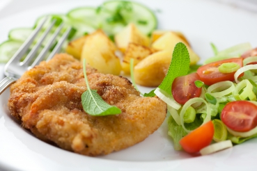 Kalbsschnitzel mit Lauch-Apfelgemüse