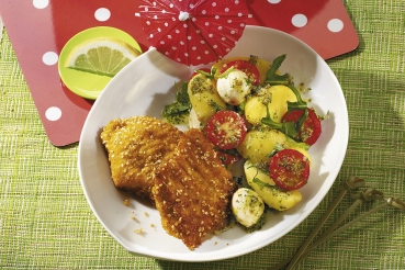 Kartoffelsalat mit Sesam-Schnitzelchen