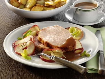 Kasseler mit Apfelringen
