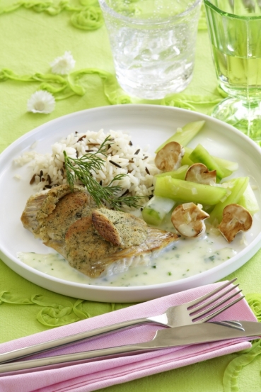 Knusper-Fisch mit Dill-Gemüse