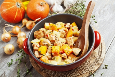 Kürbis-Rahmgulasch mit Hähnchenbrust